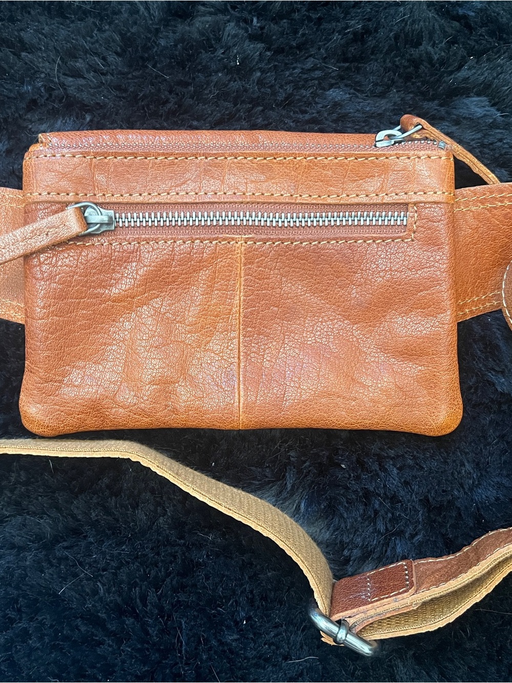 Faux Leather Belt Bag in Cognac Brown - Picture 4 of 10